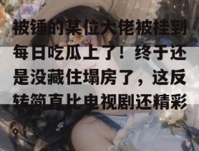 被锤的某位大佬被挂到每日吃瓜上了！终于还是没藏住塌房了，这反转简直比电视剧还精彩。